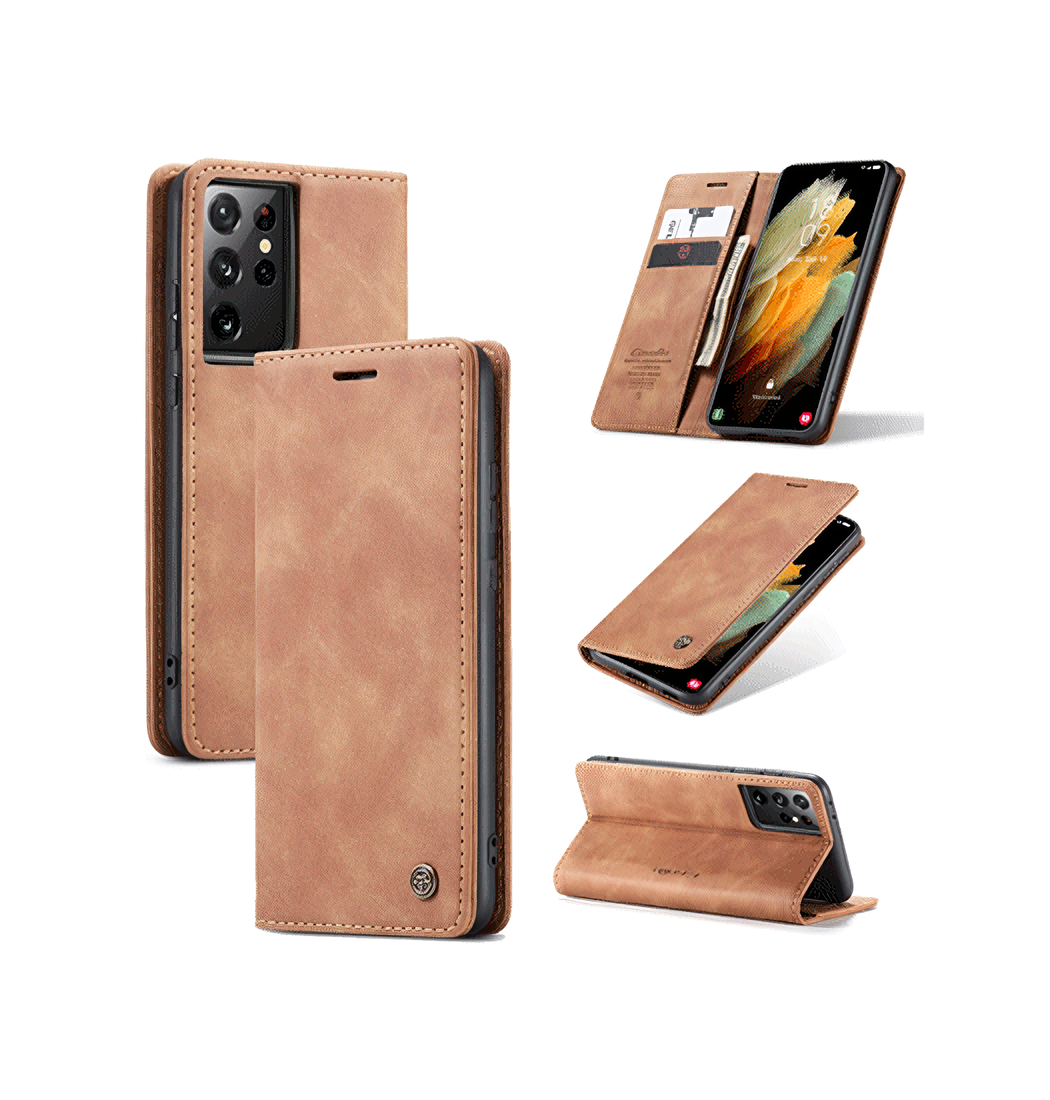 Samsung S20 Ultra Caseme Trade  Noble Læder Etui   Pung Brun