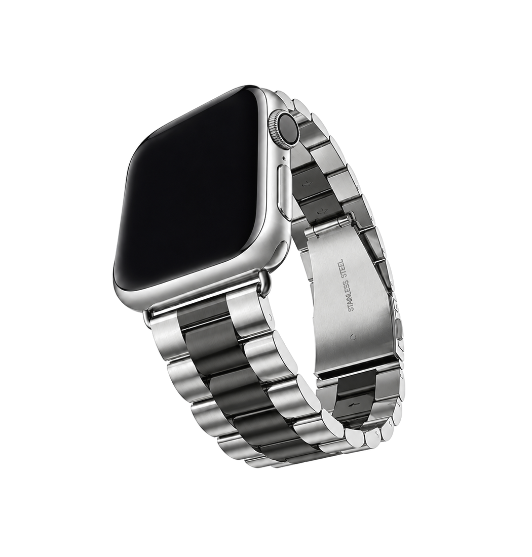 Apple Watch  38 40   41 42mm  Cnc Pro Rustfrit Stål Rem Sølv Sort