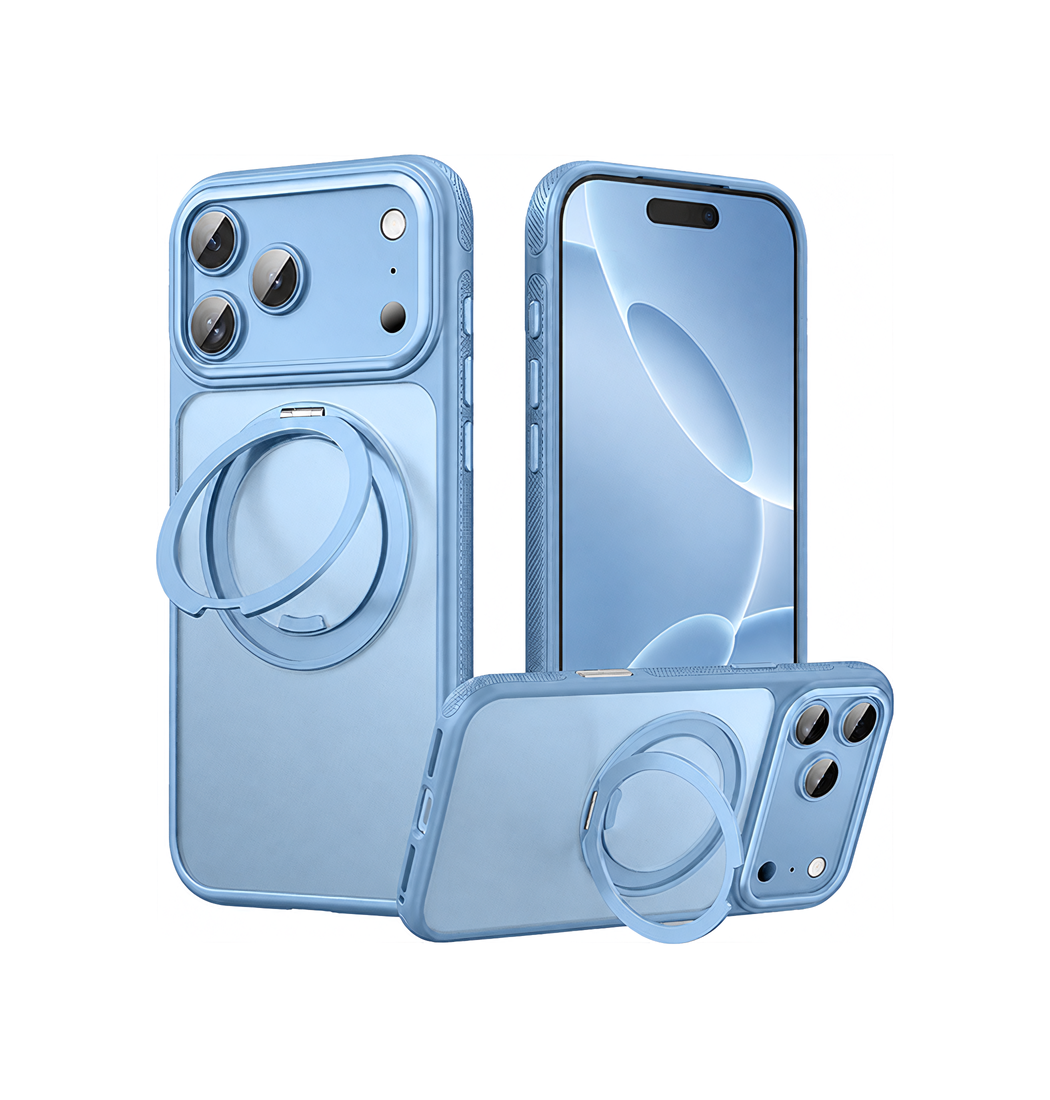 Iphone 18 Pro Magsafe Cover 360 Ring Holder Lyseblå