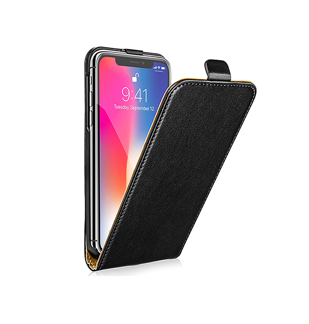 Iphone     Diary Vertikal Læder Flipcover Etui Sort