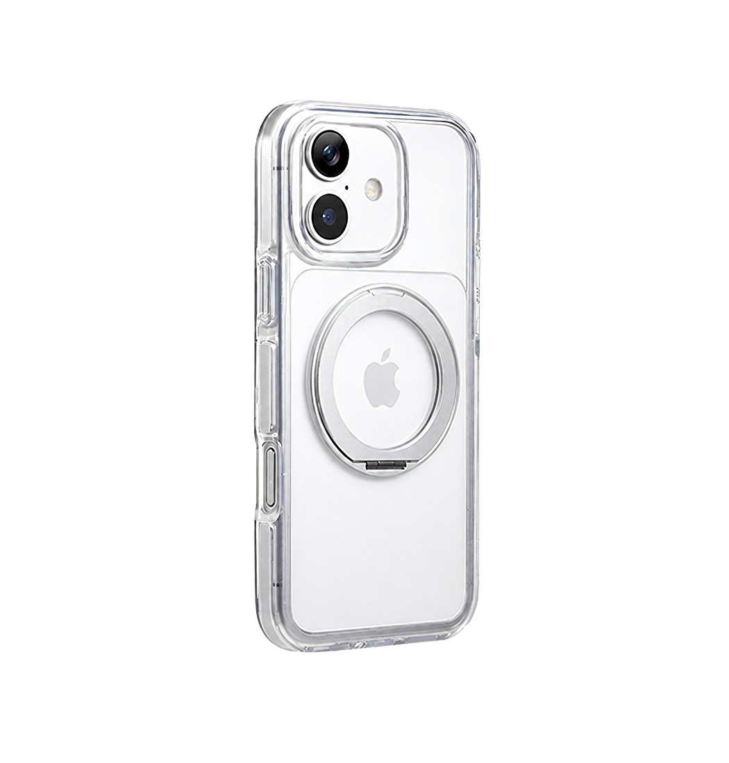 Iphone 17 Magsafe Silikone Cover Ring Holder Sølv