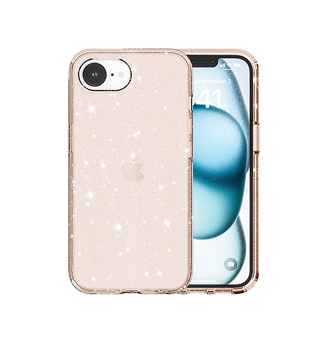 Iphone 17e 16e Delx Trade Glitter Silikone Cover Guld