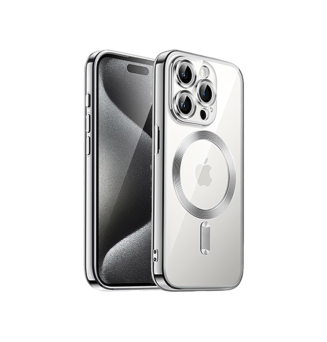 Iphone 15 Pro Valkyrie Silikone Hybrid Cover    Magsafe Sølv