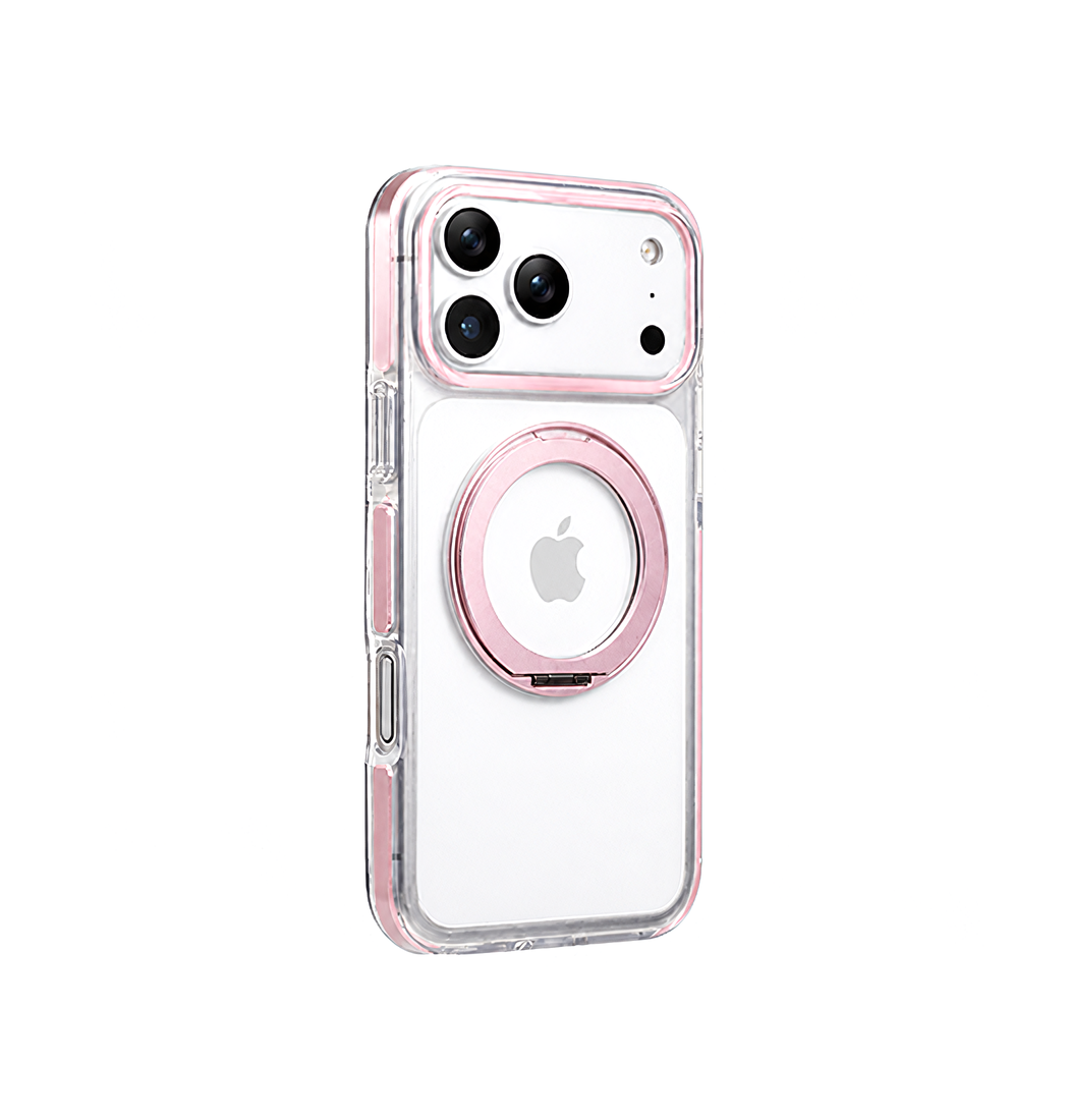 Iphone 17 Pro Max Magsafe Silikone Cover Ring Holder Pink