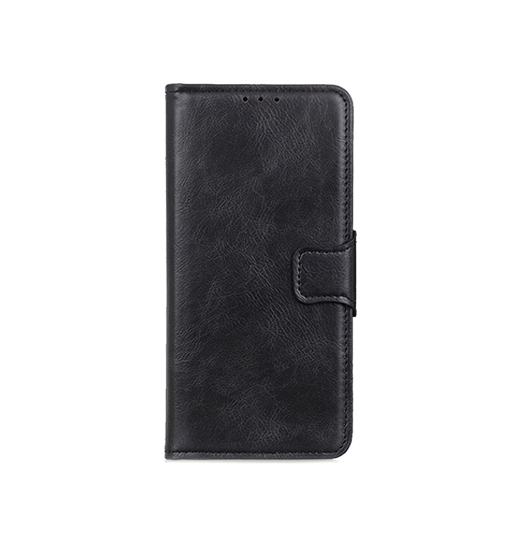 Iphone 15 Retro Diary Læder Cover Etui    Pung Sort