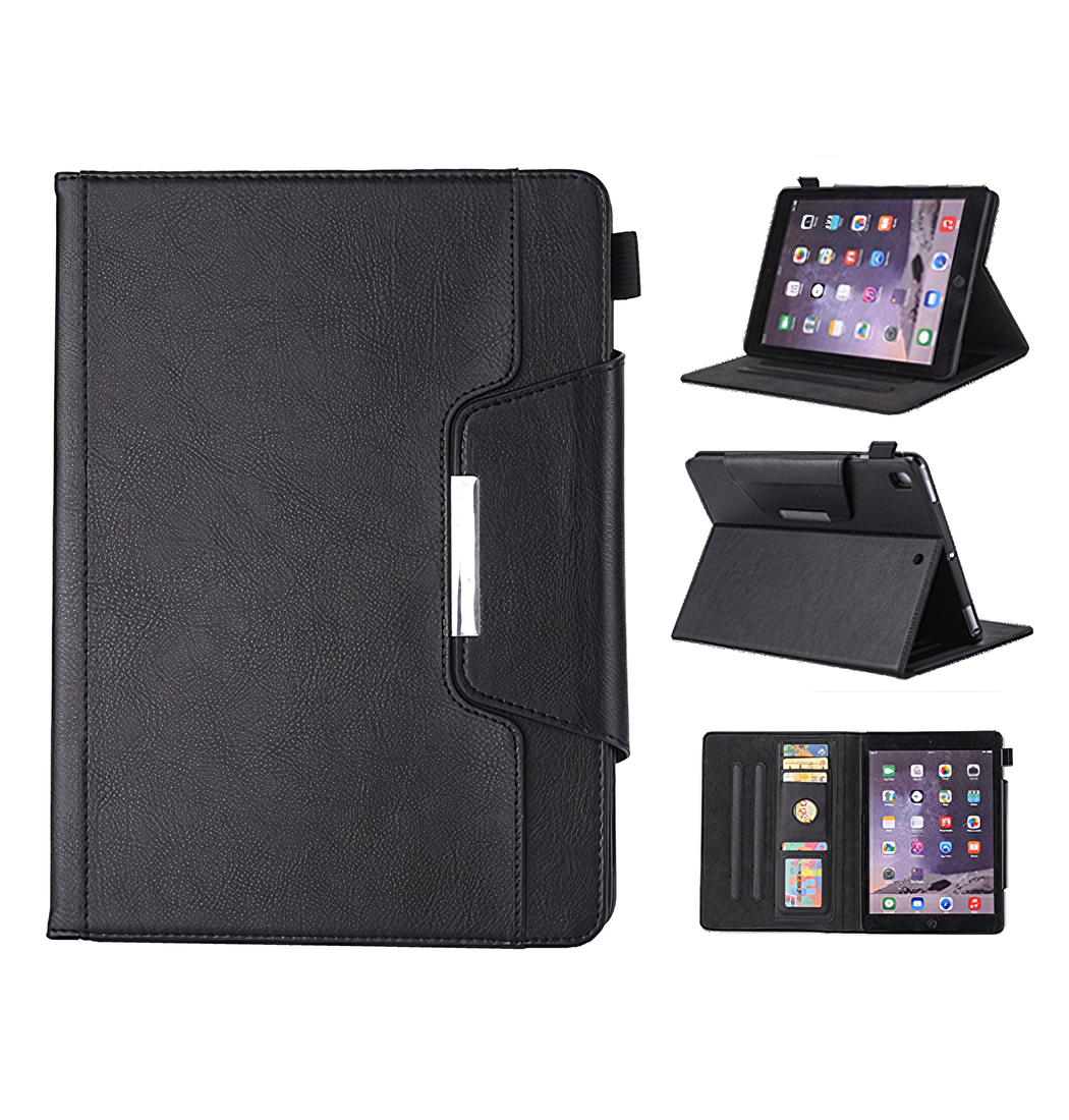 Ipad Air        Quot  2013 Verona Trade  Multietui ægte Læder Cover Sort