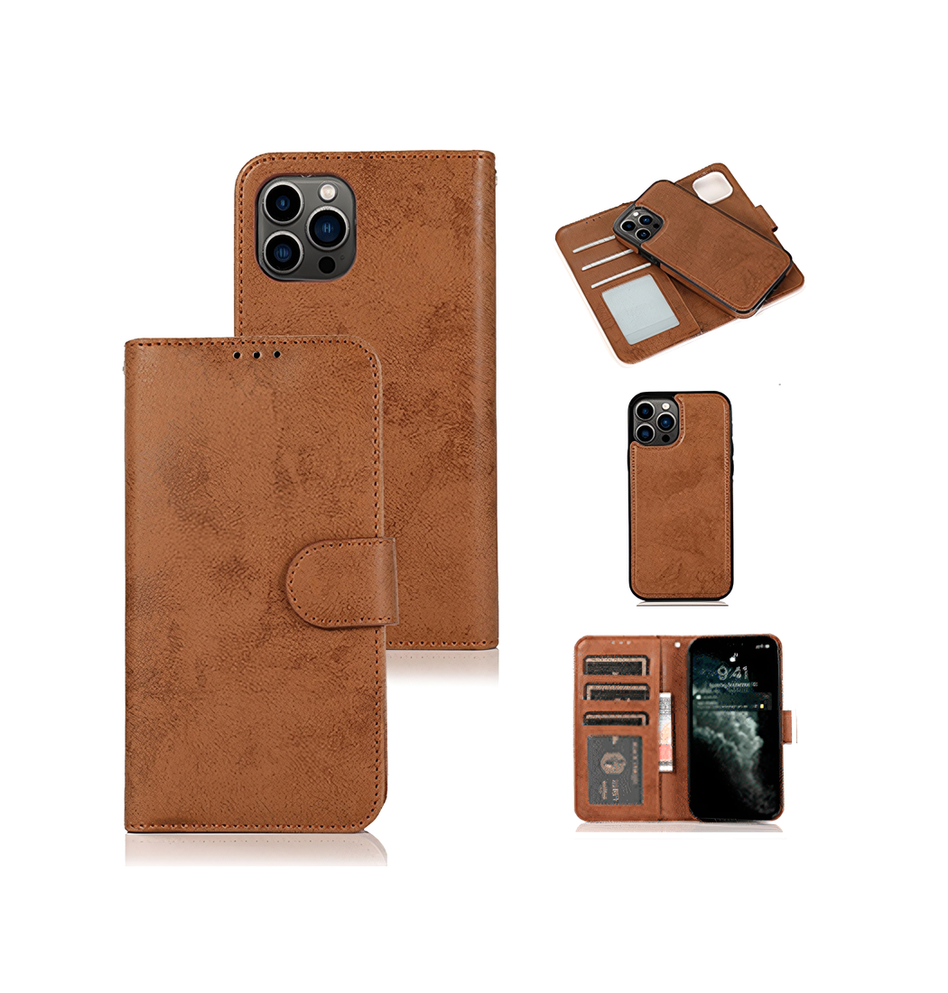 Iphone 11 Pro Vintage  - -  Læder Etui    Aftageligt Cover Brun
