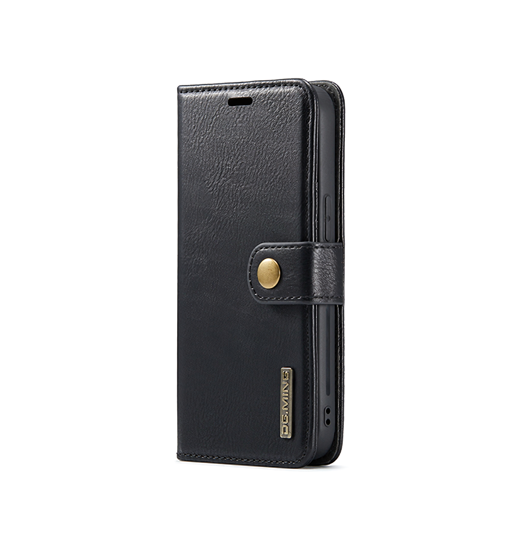 Iphone       2020 2022  Vintage  - -  Læder Etui  Aftageligt Cover   Sort    Ming Trade